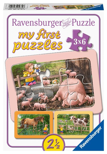 Ravensburger Kinderpuzzle - 05679 Lotta auf dem Bauernhof - My First Puzzle für Kinder ab 2,5 Jahren, mit 3x6 Teilen - 
