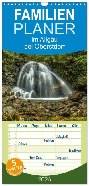 Familienplaner 2026 - Im Allgäu bei Oberstdorf mit 5 Spalten (Wandkalender, 21 x 45 cm) CALVENDO - Michael Wenk