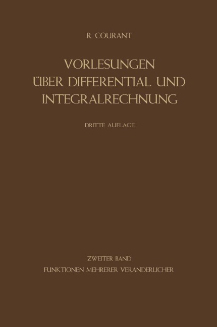 Funktionen Mehrerer Veränderlicher - Richard Courant