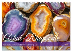 Cover-Bild zum Titel 'Achat-Rhapsodie - Farbige Flussläufe in Bandachaten und Quarz (Wandkalender 2026 DIN A3 quer), CALVENDO Monatskalender' von 'Anja Frost'
