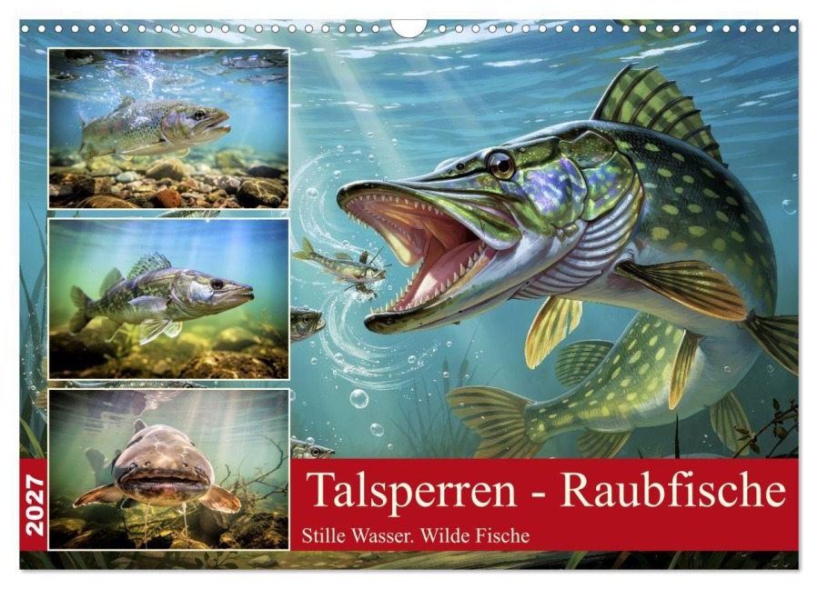 Talsperren - Raubfische (Wandkalender 2027 DIN A3 quer), CALVENDO Monatskalender - Torsten Irmer