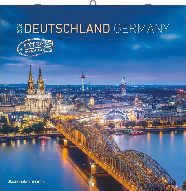 Alpha Edition - Deutschland 2026 Broschürenkalender, 30x30cm, Wandkalender mit Platz für Notizen und Termine, 12 Motive aus Deutschland, Monatsübersicht und Ferientermine DE/AT/CH - 