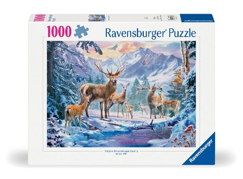 Erwachsenenpuzzle 1000 Teile - Rehe und Hirsche im Winter - 