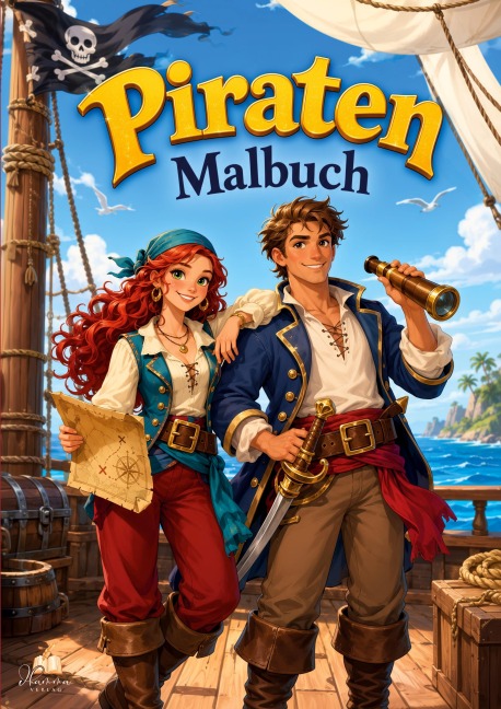 Piraten Malbuch für Kinder von 6-10 Jahren mit 50 spannenden Ausmalbildern - 