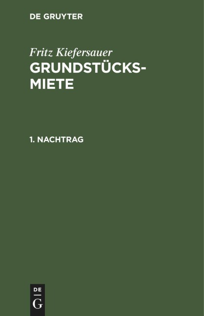 Nachtrag 1. - Fritz Kiefersauer