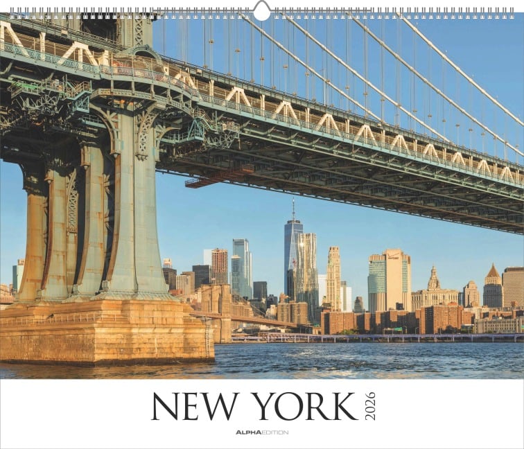 New York 2026  - Städte-Reise-Kalender - Querformat 60 x 50 cm - Spiralbindung - 
