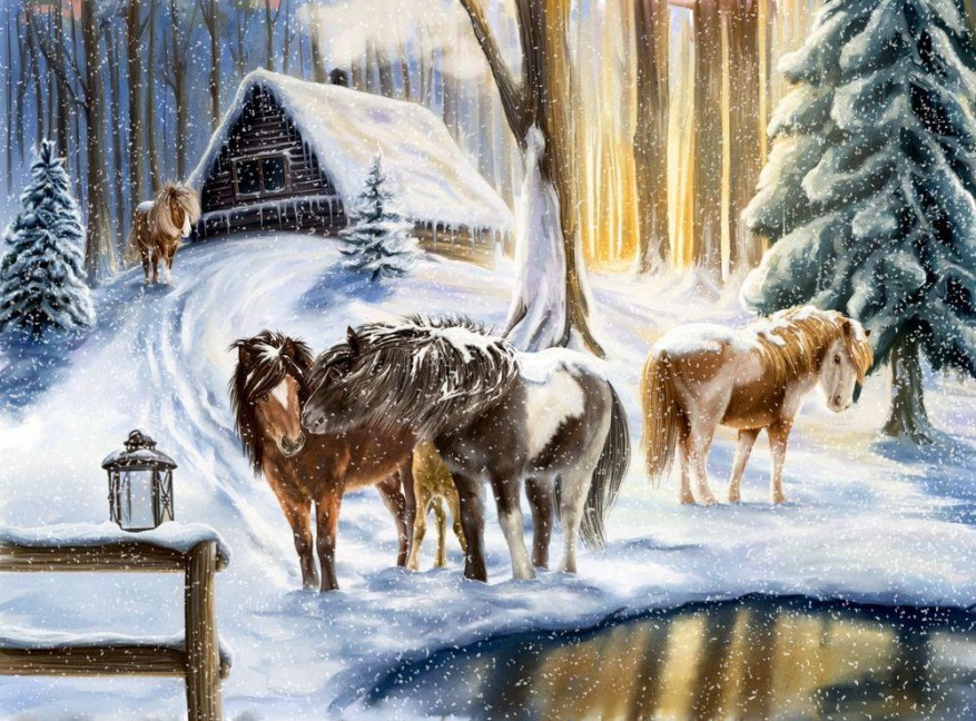 Wandkalender Winterpferde - 