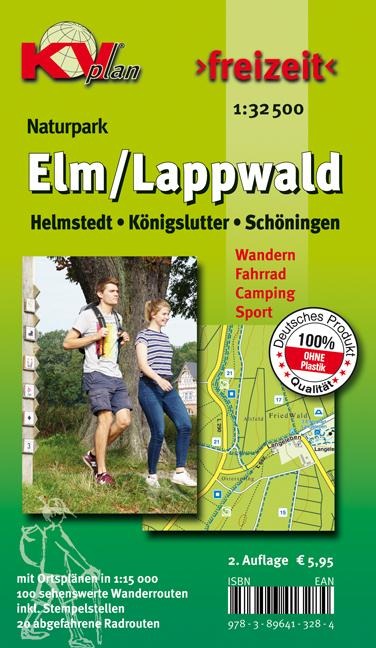 Elm/Lappwald (Königslutter, Helmstedt, Schöningen), KVplan, Wanderkarte/Radkarte/Freizeitkarte, 1:32.500 / 1:12.500 - 