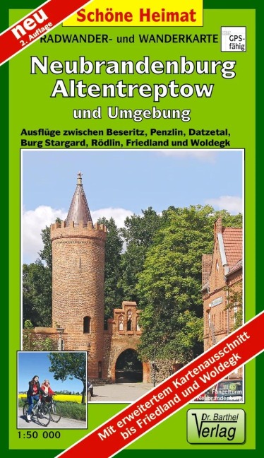 Radwander- und Wanderkarte Neubrandenburg, Altentreptow und Umgebung - 