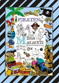 Cover-Bild zum Titel 'MEGA MALBUCH - 250 TOLLE PIRATENMOTIVE - MEERESTIERE - MUSCHELN - SCHATZKISTEN - HAIE - KRAKEN - SCHIFFE - PIRATEN' von 'Wolfgang André, Gabriele André'