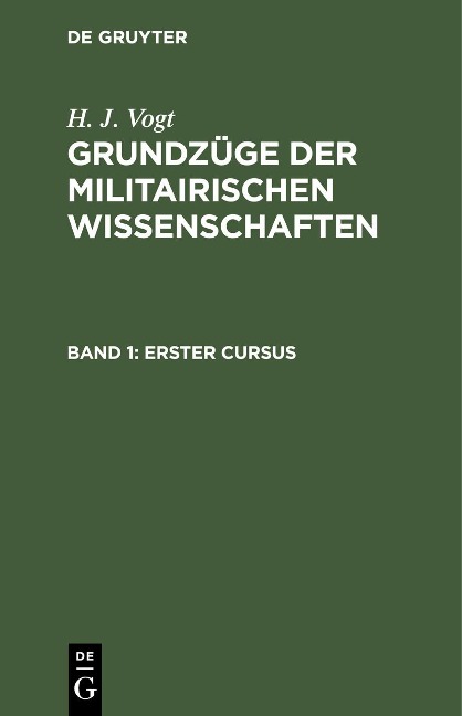 Erster Cursus - H. J. Vogt