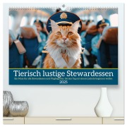 Tierisch lustige Stewardessen (hochwertiger Premium Wandkalender 2025 DIN A2 quer), Kunstdruck in Hochglanz - Peter Rübsamen