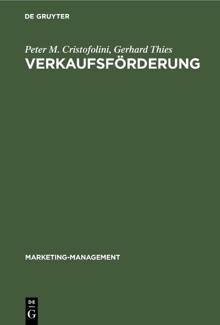 Verkaufsförderung - Peter M. Cristofolini, Gerhard Thies