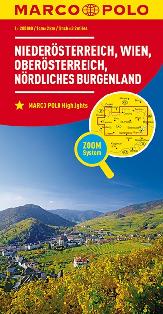 MARCO POLO Regionalkarte Österreich Blatt 01 Niederösterreich, Oberösterreich 1:200 000 - 