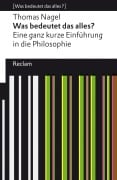 Cover-Bild zum Titel 'Was bedeutet das alles?' von 'Thomas Nagel'