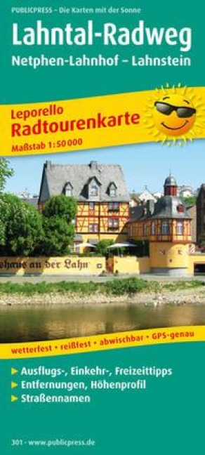 Radtourenkarte Lahntal-Radweg, Netphen-Lahnhof - Lahnstein 1 : 50 000 - 