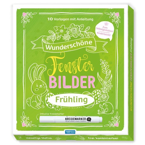 Trötsch Wunderschöne Fensterbilder mit Kreidemarker Frühjahr Mappe mit Vorlagen und Kreidemarker - 