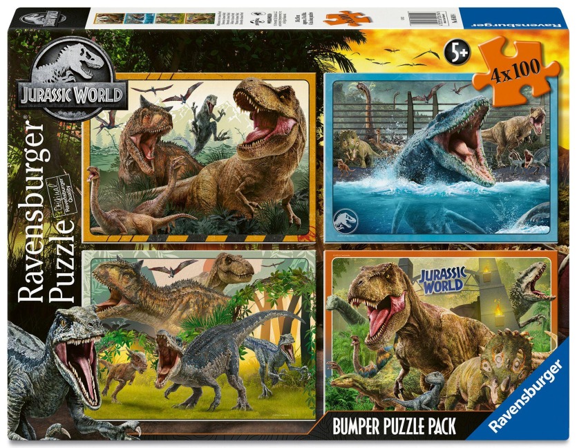 Kinderpuzzle 4x100 Teile - Jurassic Park - Willkommen in der Jurassic World - 