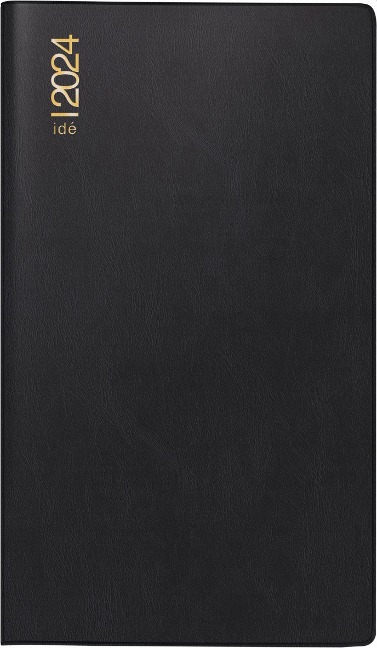 rido/idé 7012112904 Wochenkalender Taschenkalender 2024 Modell TM 15 1 Seite = 1 Woche Blattgröße 8,7 x 15,3 cm Kunststoff-Einband schwarz - 