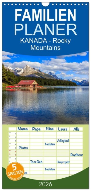 Familienplaner 2026 - KANADA - Rocky Mountains mit 5 Spalten (Wandkalender, 21 x 45 cm) CALVENDO - Martin Büchler Und Christine Berkhoff