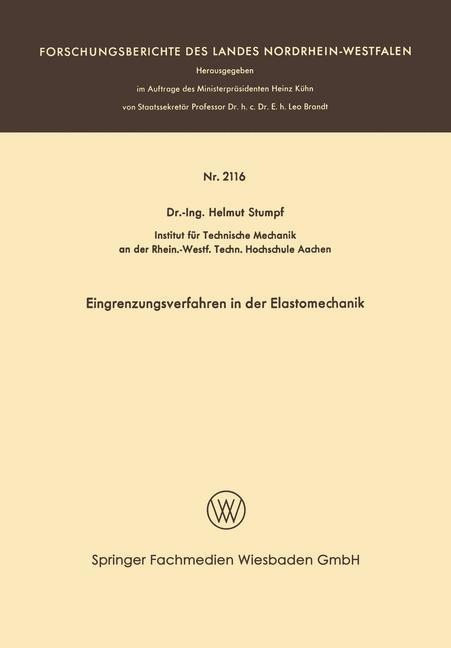 Eingrenzungsverfahren in der Elastomechanik - Helmut Stumpf