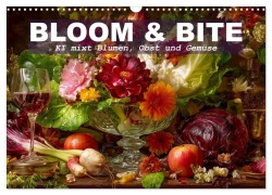Cover-Bild zum Titel 'Bloom und Bite. KI mixt Blumen, Obst und Gemüse (Wandkalender 2026 DIN A3 quer), CALVENDO Monatskalender' von 'Hanna Wagner'