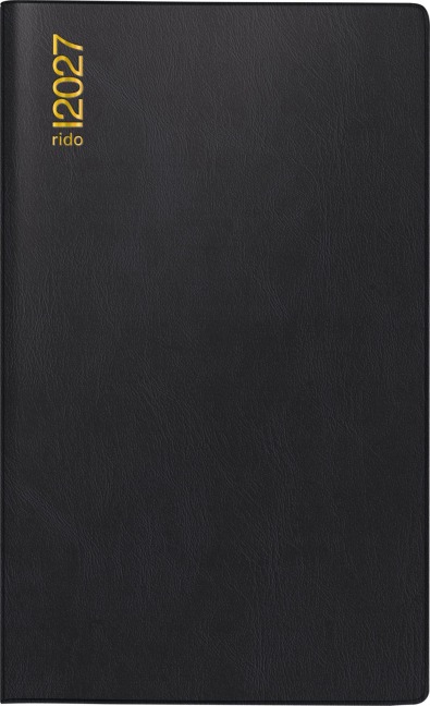 rido/idé 7046892907 Taschenkalender Mod. M-Planer 2027 A6, Kunststoff, schwarz - 