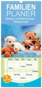 Familienplaner 2026 - Weiße Schäferhunde - Welpenzeit mit 5 Spalten (Wandkalender, 21 x 45 cm) CALVENDO - Diana Hachmeyer