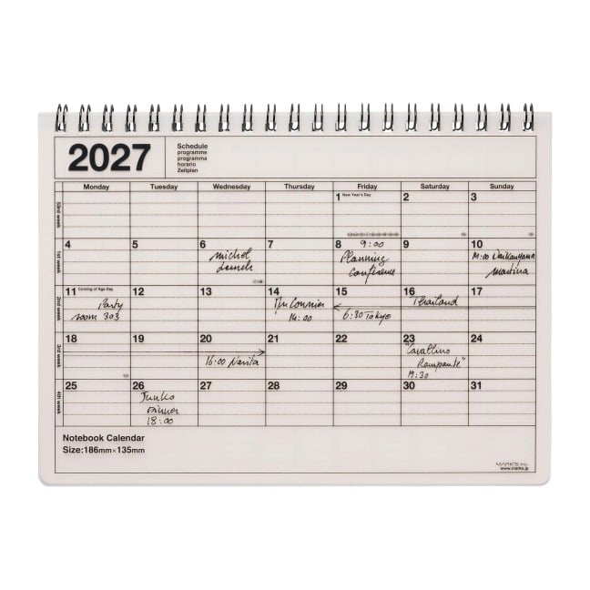 MARK'S 2027 Notebook Calendar S // Ivory - 