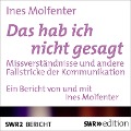 Cover-Bild zum Titel 'Das hab ich nicht gesagt' von 'Ines Molfenter'