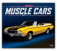 Cover-Bild zum Titel 'American Muscle Cars - Amerikanische Muskel-Autos 2026 - 16-Monatskalender im Deluxe-Format' von 'Browntrout Publishers'