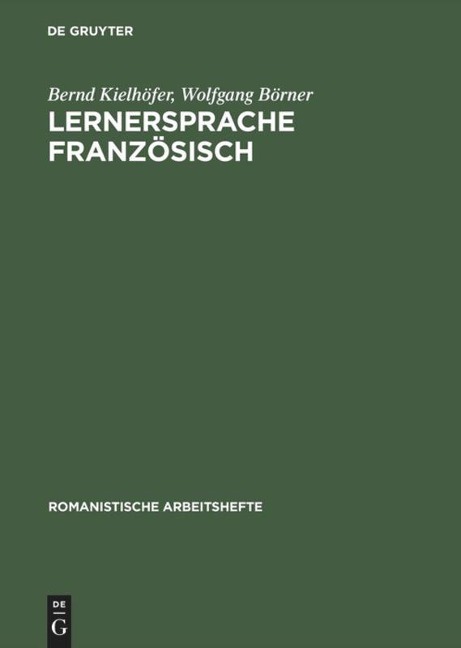 Lernersprache Französisch - Wolfgang Börner, Bernd Kielhöfer