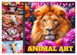 Cover-Bild zum Titel 'Animal Art - Tiere und Blumen (Tischkalender 2026 DIN A5 quer), CALVENDO Monatskalender' von 'Dirk Meutzner'