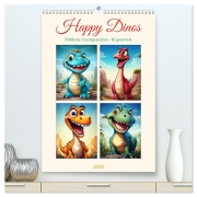 Happy Dinos (hochwertiger Premium Wandkalender 2026 DIN A2 hoch), Kunstdruck in Hochglanz - Cathrin Illgen