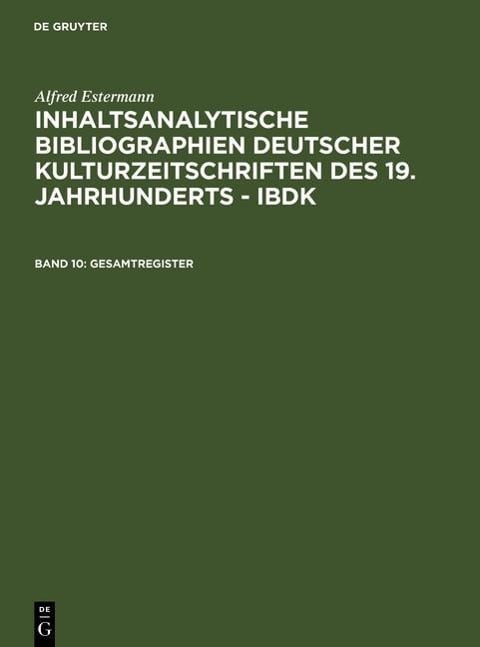 Gesamtregister - Alfred Estermann