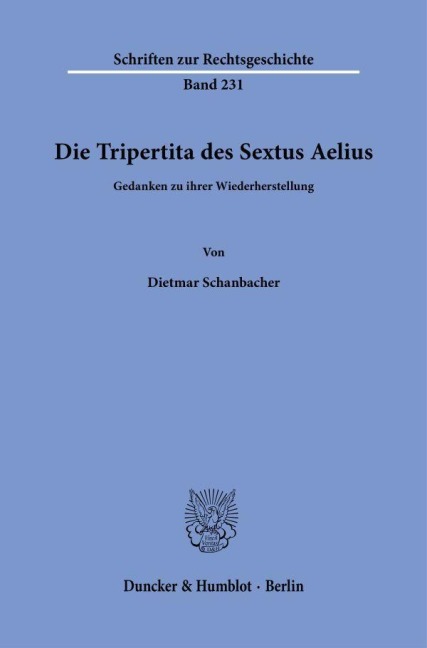 Die Tripertita des Sextus Aelius - Dietmar Schanbacher