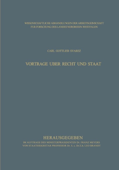 Vorträge über Recht und Staat - Carl Gottlieb Svarez