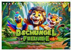 Cover-Bild zum Titel 'Dschungel-Freunde: Ein Jahr voller tierischer Begegnungen (Tischkalender 2026 DIN A5 quer), CALVENDO Monatskalender' von 'Artefacti Artefacti'