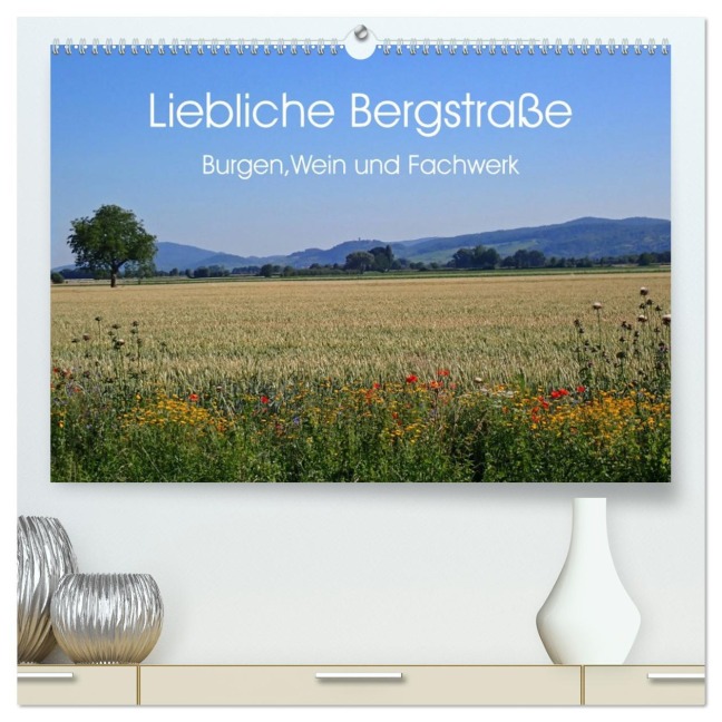 Liebliche Bergstraße - Burgen, Wein und Fachwerk (hochwertiger Premium Wandkalender 2026 DIN A2 quer), Kunstdruck in Hochglanz - Ilona Andersen