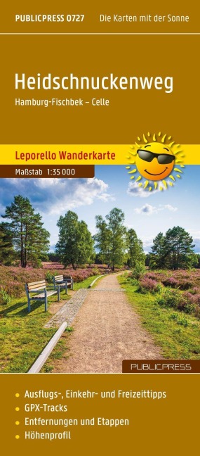 Publicpress Leporello Wanderkarte Heidschnuckenweg 1:35.000 - 