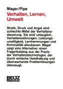 Cover-Bild zum Titel 'Verhalten, Lernen, Umwelt' von 'Robert F Mager, Peter Pipe'