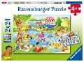 Ravensburger Kinderpuzzle - 05057 Freizeit am See - Puzzle für Kinder ab 4 Jahren, mit 2x24 Teilen - 