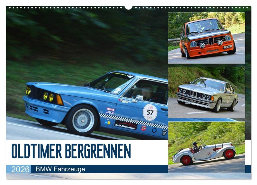 OLDTIMER BERGRENNEN - BMW Fahrzeuge (Wandkalender 2026 DIN A2 quer), CALVENDO Monatskalender - Ingo Laue