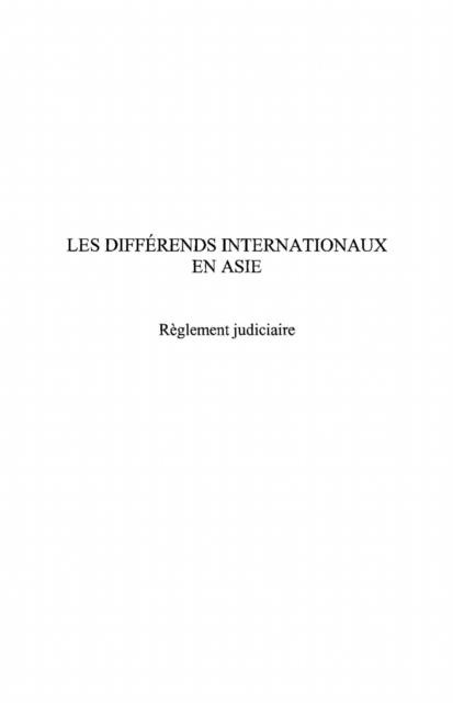 Differends internationaux en asie - Mohamed Madoui