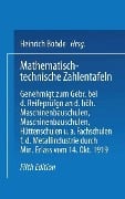 Cover-Bild zum Titel 'Mathematisch-technische Zahlentafeln' von 'Heinrich Bohde, Joh Freyberg, Leonhard Geusen'