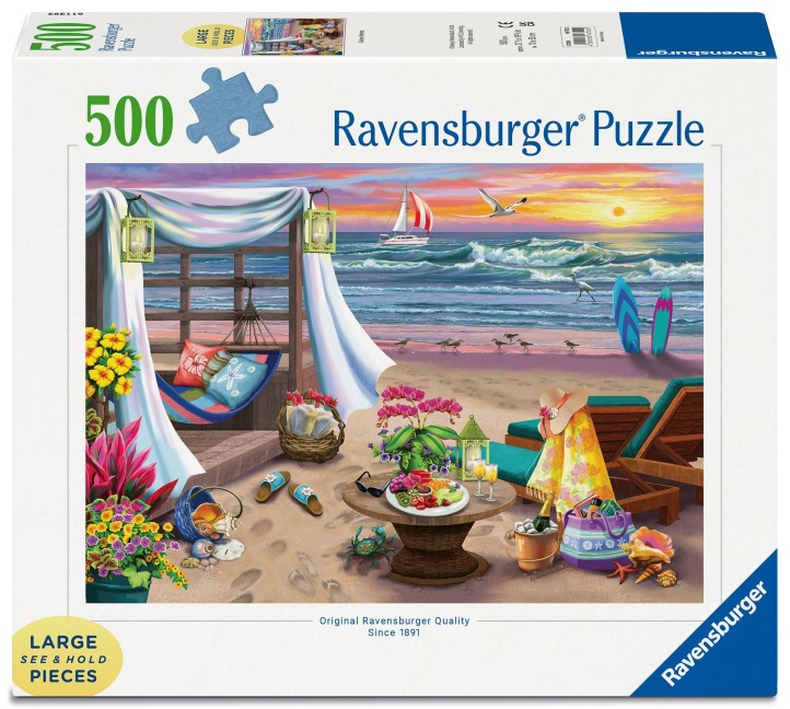 Erwachsenenpuzzle 500 Large Pieces - Die Oase am Strand - 