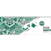 Tischquerkalender Giganta XXL grün 2026 - 42,2x14,8 cm - 1 Woche auf 2 Seiten - Bürokalender - Stundeneinteilung 7 - 22 Uhr - 126-0013 - 