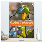Niedliche Wellensittiche (hochwertiger Premium Wandkalender 2026 DIN A2 hoch), Kunstdruck in Hochglanz - Sabine Löwer