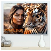 Raubtiere auf Kuschelkurs (hochwertiger Premium Wandkalender 2026 DIN A2 quer), Kunstdruck in Hochglanz - Renate Utz