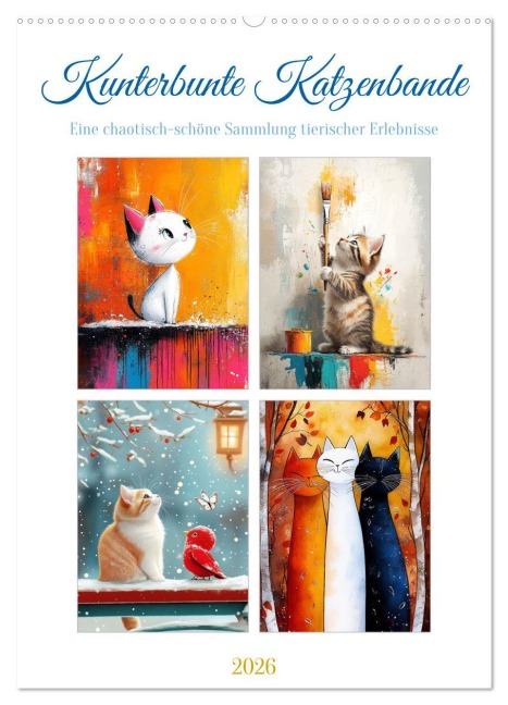 Kunterbunte Katzenbande (Wandkalender 2026 DIN A2 hoch), CALVENDO Monatskalender - Steffen Gierok-Latniak